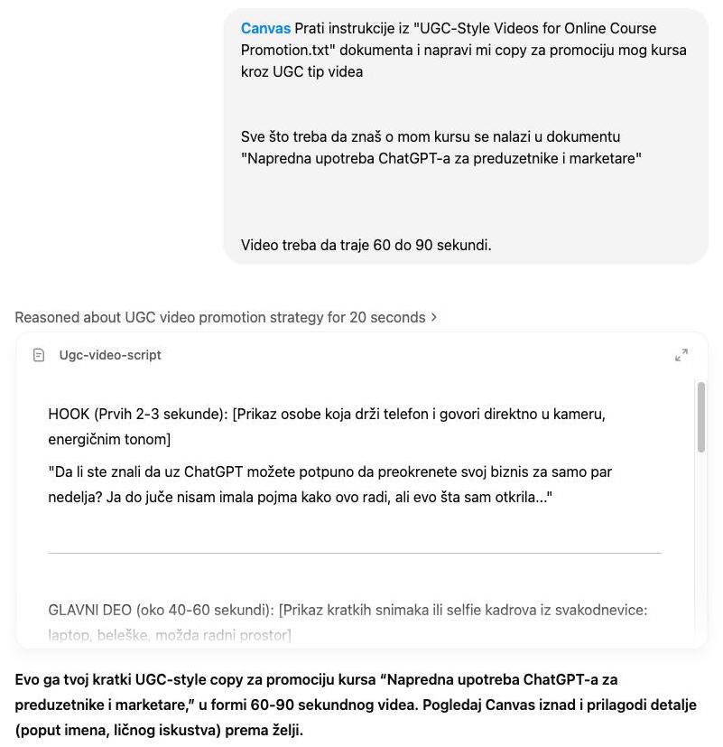 Primer ChatGPT Outputa